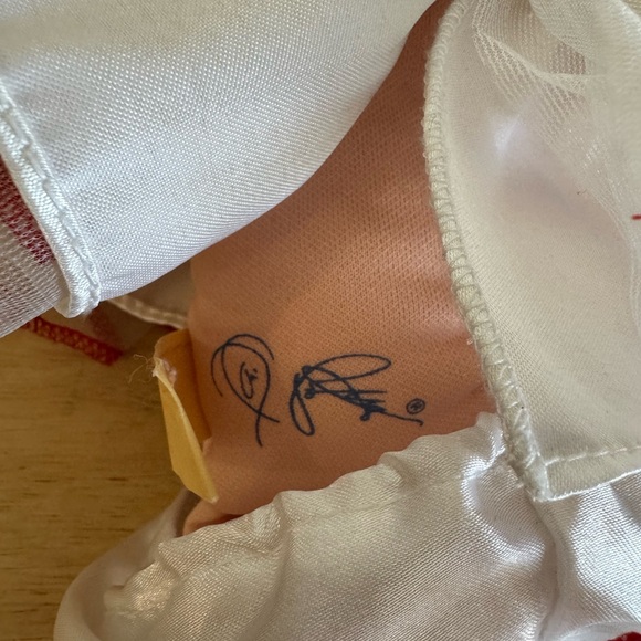 1995 Mattel Cabbage Patch Kids Preemie Doll Blonde Blue Eyes Valentine Outfit - Picture 4 of 6